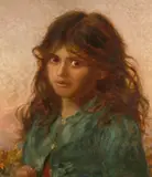 Little Rubina Signed S Anderson by Sophie Gengembre Anderson, Oil on canvas, offered Aug 2021