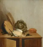 Still life with a duck by Gerrit van Vucht, Oil on panel, sold Aug 2021
