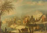 A winter landscape by Joseph van Bredael, Oil on copper, sold Aug 2021