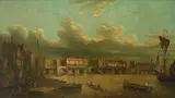 A view of the Thames with Old London Bridge Oil by John Paul, Oil on canvas, sold Aug 2021