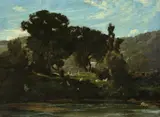 Noyers de l'Ile et Côteau de la Jonchère by Auguste Anastasi, Oil on canvas, offered Aug 2021
