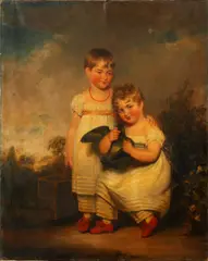 Portrait of Georgina Martha Woodgate and Frances Woodgate by Thomas Beach, oil on canvas, offered Dec 2014