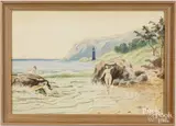 titled At Del Mar by Louis Michel Eilshemius, watercolor, sold Aug 2023