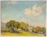 landscape by Orlando Wales, oil on canvas, sold Aug 2023
