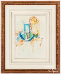 carousel horse by Mary Page Evans, mixed media, sold Aug 2023