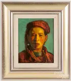 portrait by Zhiyue Zheng, oil on canvas, sold Aug 2023