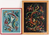 rosemaling by Sigmund Aarseth, oil on board, sold Aug 2023