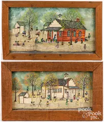 and oil on board works by Dolores Hackenberger, oil on canvas, sold Jun 2023