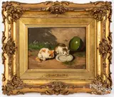 of two kittens by Alfred Brunel de Neuville, oil on panel, sold May 2023