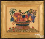 theorem of a basket of fruit by David Y. Ellinger, oil on velvet, sold May 2023