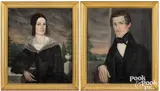 portraits of Noah and Mary Eastman by Joseph Chase Rutherford, oil on canvas, sold May 2023