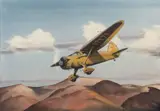 JR. (AMERICAN, B. 1905) STINSON AIRPLANE PAINTING by John T. McCoy, watercolor on paper, sold Sep 2024