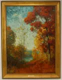 Autumn Landscape by Franklin DeHaven, Oil on canvas, offered Mar 2020