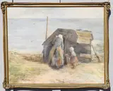 Feeding Hens on Coast by Robert Gemmell Hutchison, Oil on board, offered Mar 2020