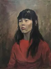 Portrait Korean by Florence J. Hoopes, Oil on canvas, sold Jun 2020