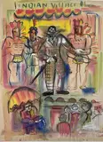 Indian Village by Helen Malta, Gouache on paper, sold Jul 2020