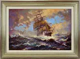 The end of the squall - Cutty Sark by Joseph James Crilley, Oil on board, sold Aug 2020