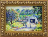 Bucks County, PA by Christopher Willett, Oil on board, sold Aug 2020