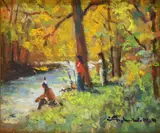 Indian Summer, Montana by Christopher Willett, Oil on board, sold Aug 2020
