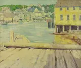 Boothbay Harbor, Maine by Henry B. Snell, Oil on board, sold Aug 2020