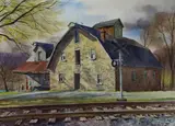 Ehrhart's Mill, Lower Saucon Township by Ranulph Bye, Watercolor, sold Aug 2020