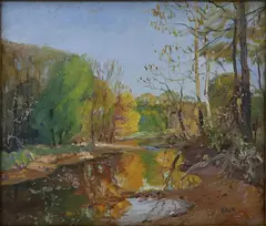 Untitled by Walter Emerson Baum, Oil on board, sold Aug 2020