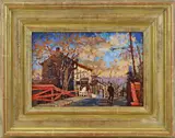 Mechanic Street, New Hope by Joseph James Crilley, Oil on board, sold Aug 2020