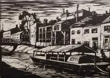 The Canal Clipper by Dorothy Van Houten Harrison, Woodcut, sold Aug 2020