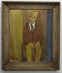 Brian [ill] by Helen Malta, Oil on board, sold Aug 2020
