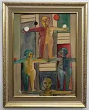 The Jugglers by Helen Malta, Oil on canvas, sold Aug 2020