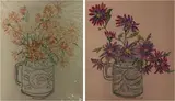 Untitled by Helen Malta, Ink and pastels, sold Aug 2020