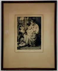 Corner of The Fish Market by William Lee Hankey, Etching, sold Sep 2020
