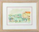 Sunday Fishing by Jean Claude Picot, Lithograph, sold Oct 2020
