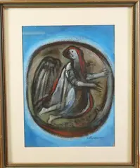 Muse of Blue by G. Ralph Smith, Mixed media, sold Oct 2020