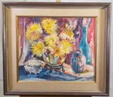 Yellow Bouquet by Ethel Broxmeyer Lunenfeld, Oil on board, sold Oct 2020