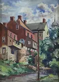Blue Monday Old York Road by Fred Bees, Oil on board, sold Nov 2020