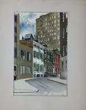 Gay Street, Greenwich Village, NYC by Fred Bees, Watercolor, sold Nov 2020
