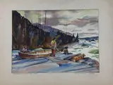 Billy Blueye and his Family - Roy M. Mason by Fred Bees, Watercolor, sold Nov 2020