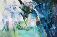 Le Peloton by Paul Ambille, Oil on canvas, sold Dec 2020