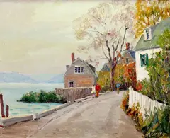 Gloucester Travelers by Melville Stark, Oil on board, sold Dec 2020