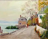 Gloucester Travelers by Melville Stark, Oil on board, sold Dec 2020