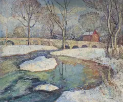 Branch Creek by Walter Emerson Baum, Oil on canvas, sold Dec 2020