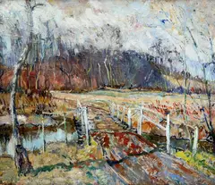 Untitled by Walter Emerson Baum, Oil on board, sold Dec 2020