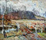 Untitled by Walter Emerson Baum, Oil on board, sold Dec 2020