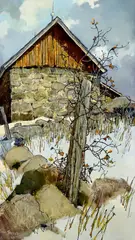 Untitled by Eric Sloane, Oil on masonite, sold Dec 2020