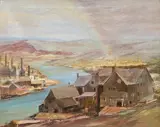 The Rainbow: Near Bethlehem, PA by Miles Jefferson Early, Oil on canvas, sold Dec 2020