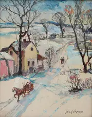 Winters Landscape by George Newman, Oil on board, sold Dec 2020