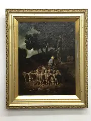 Untitled by Charles Jacque, Oil on canvas, sold Dec 2020
