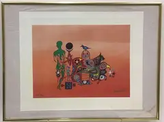 Thoughts of Matador by Jonathan Winters, Mixed media, sold Jan 2021