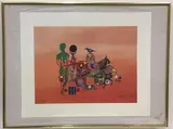 Thoughts of Matador by Jonathan Winters, Mixed media, sold Jan 2021